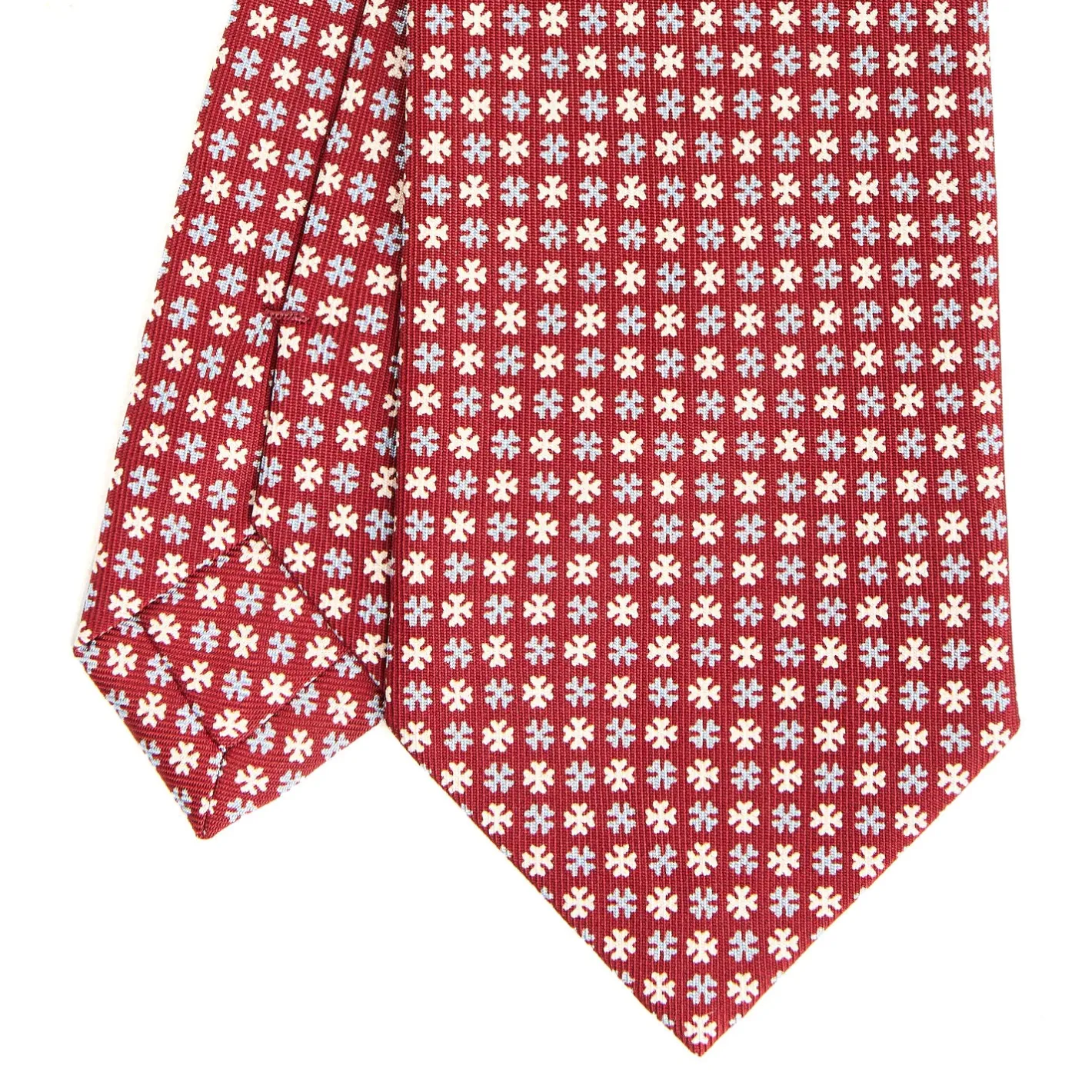 E.Marinella CRAVATTA SARTORIALE CLASSICA IN SETA BORDEAUX Microfantasia fiore Sale