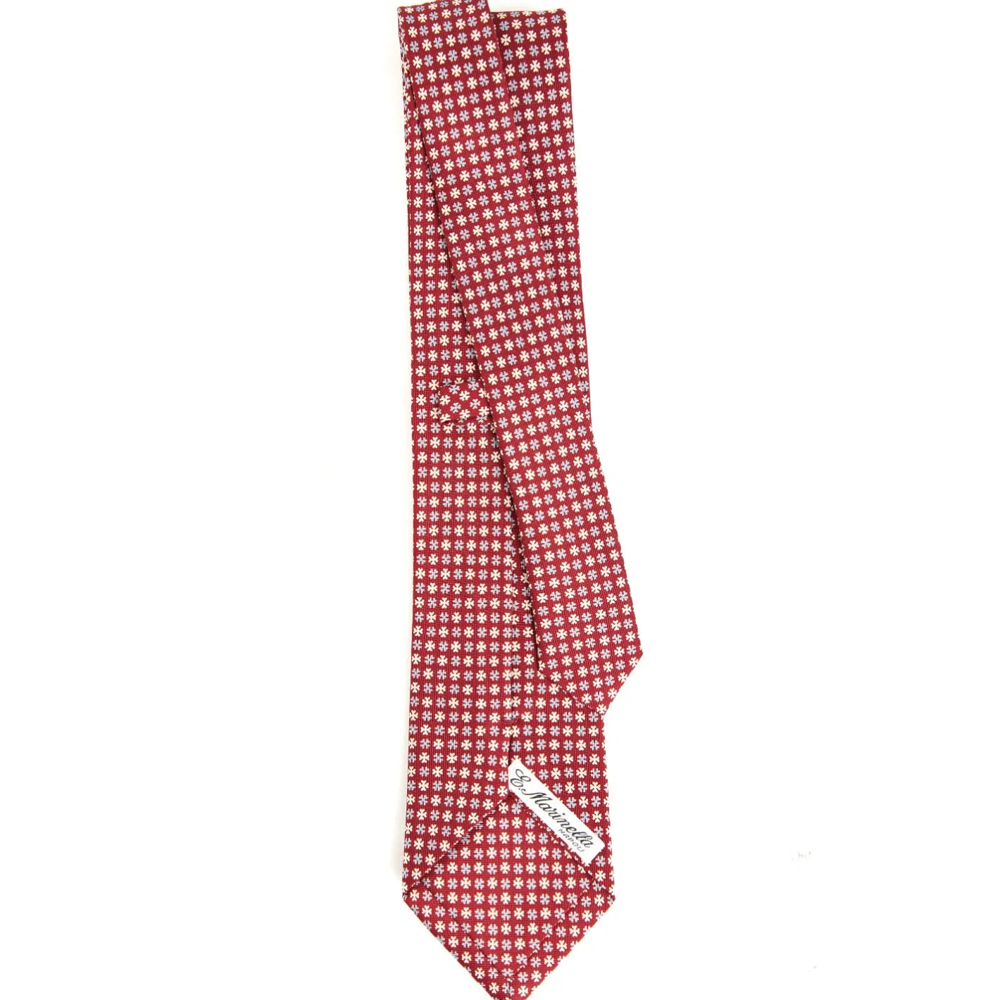 E.Marinella CRAVATTA SARTORIALE CLASSICA IN SETA BORDEAUX Microfantasia fiore Sale