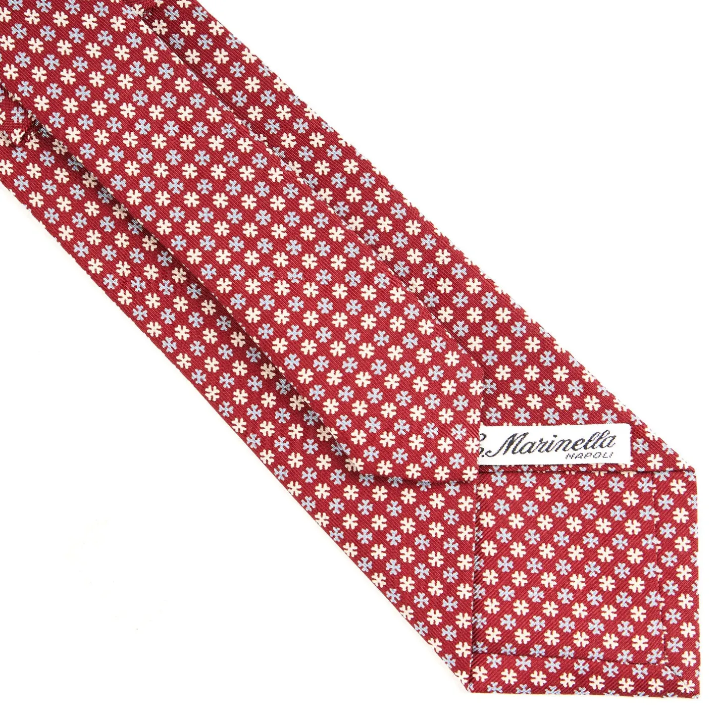 E.Marinella CRAVATTA SARTORIALE CLASSICA IN SETA BORDEAUX Microfantasia fiore Sale