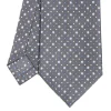 E.Marinella CRAVATTA SARTORIALE CLASSICA IN SETA GRIGIO SCURO Microfantasia fiore Sale