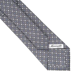E.Marinella CRAVATTA SARTORIALE CLASSICA IN SETA GRIGIO SCURO Microfantasia fiore Sale