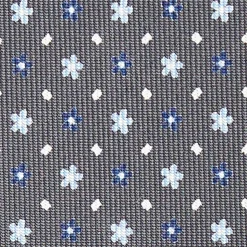 E.Marinella CRAVATTA SARTORIALE CLASSICA IN SETA GRIGIO SCURO Microfantasia fiore Sale
