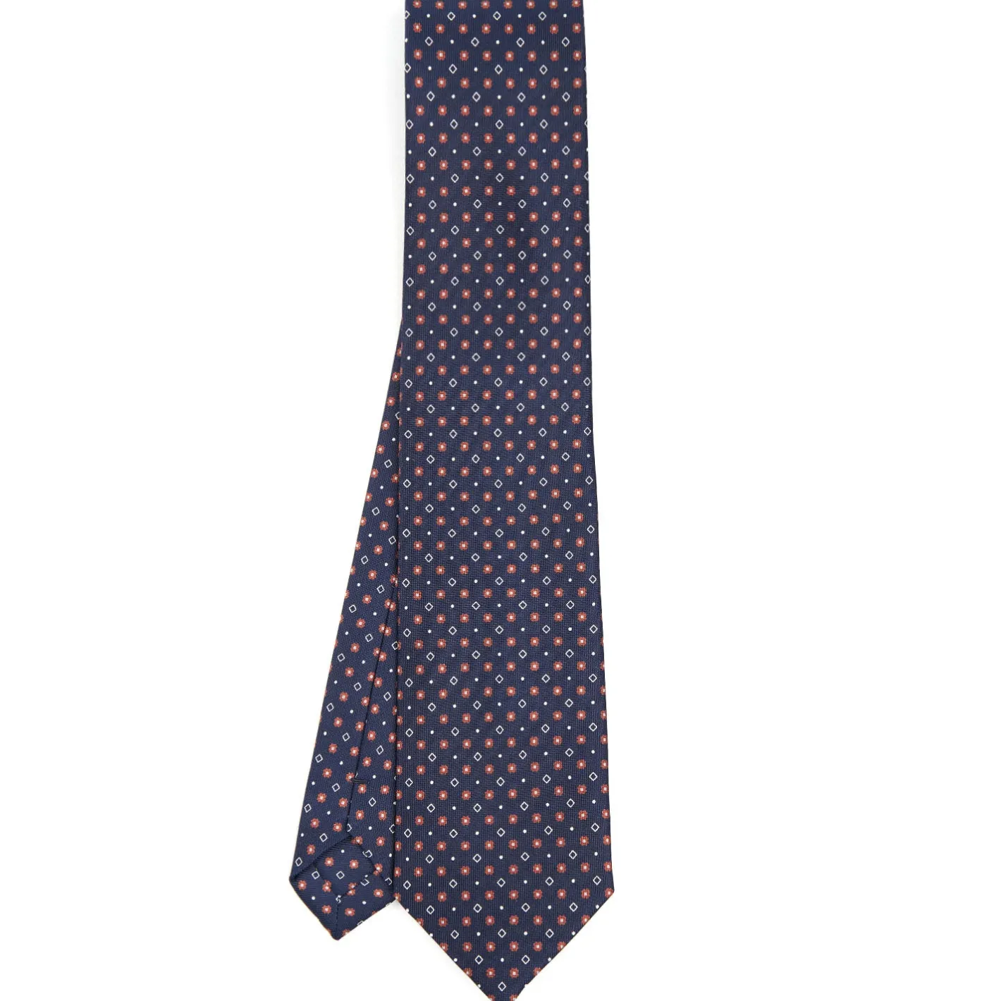 E.Marinella CRAVATTA SARTORIALE CLASSICA IN SETA BLU SCURO Microfantasia fiore Online
