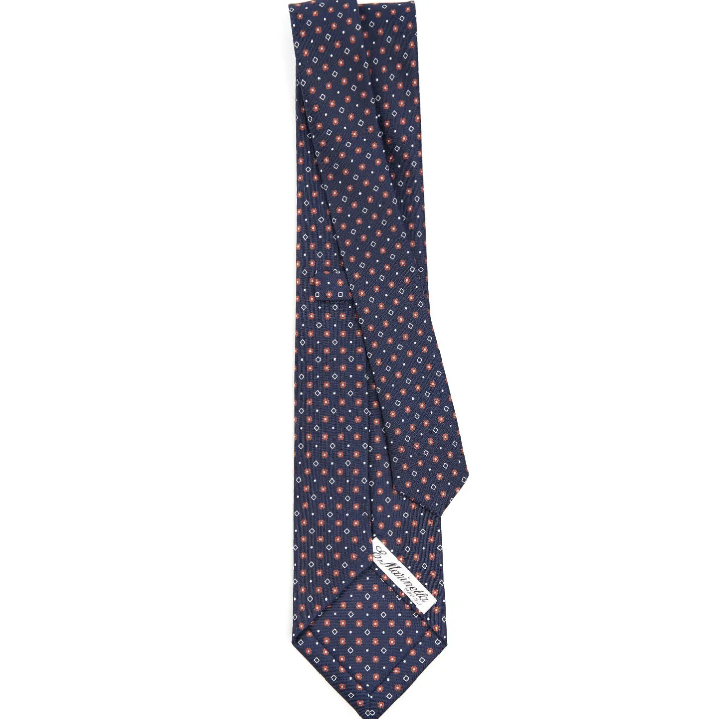 E.Marinella CRAVATTA SARTORIALE CLASSICA IN SETA BLU SCURO Microfantasia fiore Online