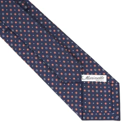 E.Marinella CRAVATTA SARTORIALE CLASSICA IN SETA BLU SCURO Microfantasia fiore Online
