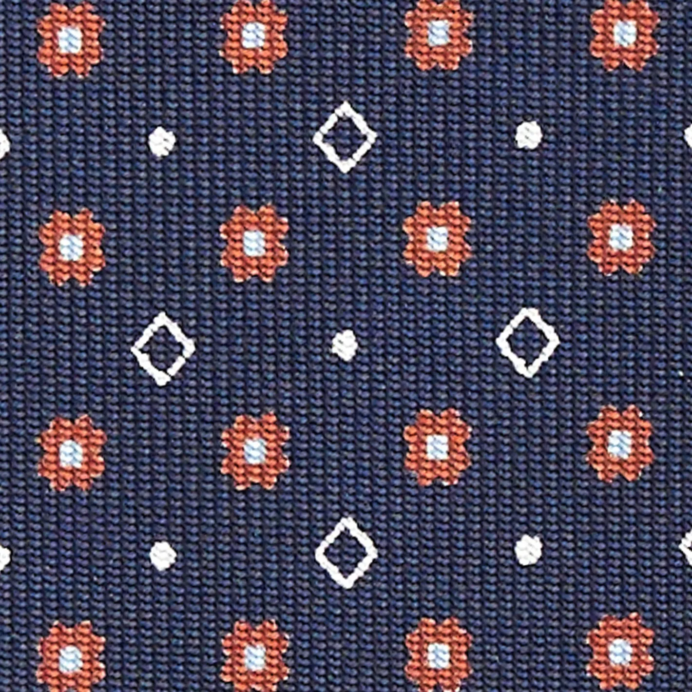 E.Marinella CRAVATTA SARTORIALE CLASSICA IN SETA BLU SCURO Microfantasia fiore Online