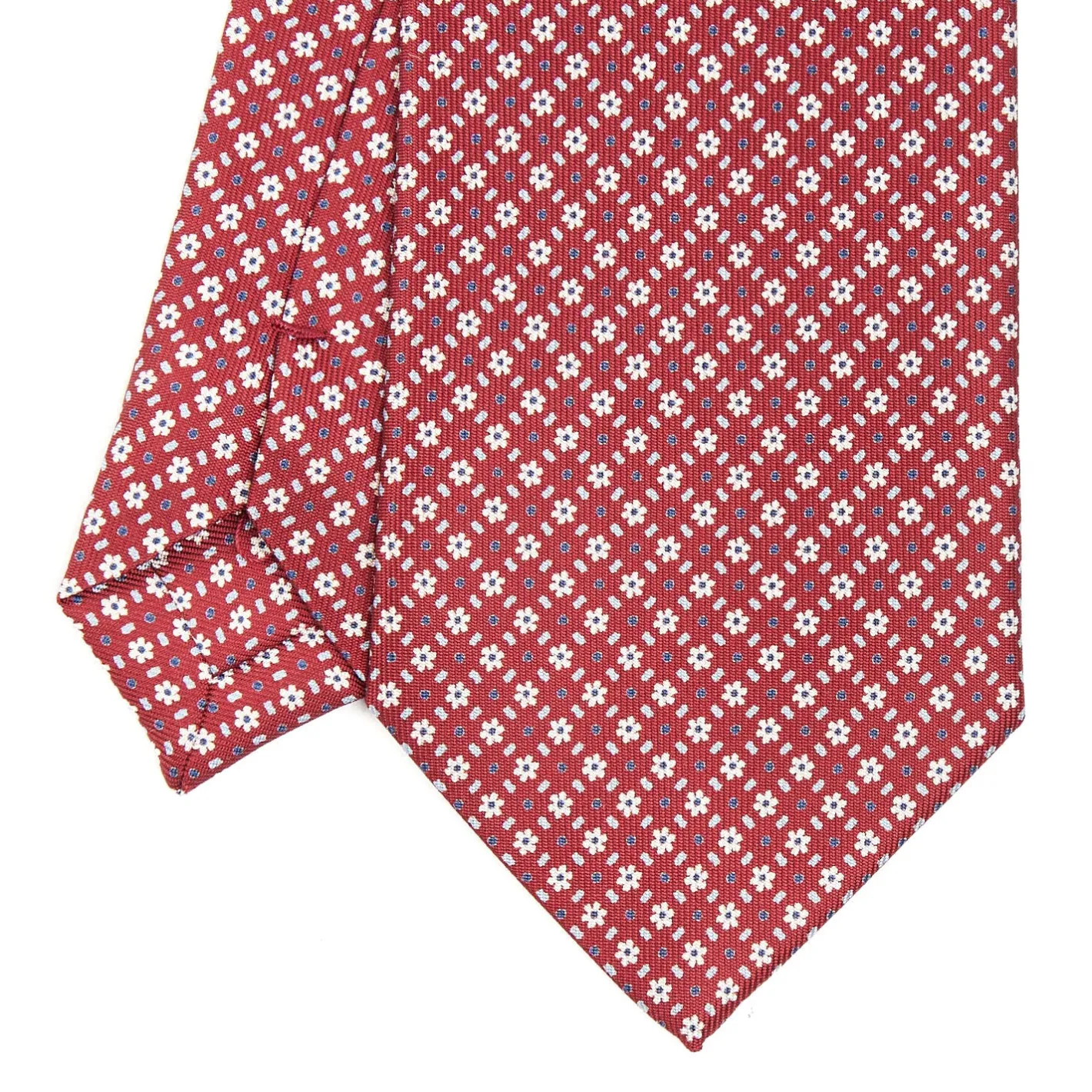 E.Marinella CRAVATTA SARTORIALE CLASSICA IN SETA BORDEAUX Microfantasia fiore Sale