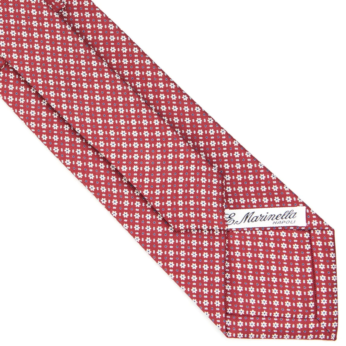 E.Marinella CRAVATTA SARTORIALE CLASSICA IN SETA BORDEAUX Microfantasia fiore Sale
