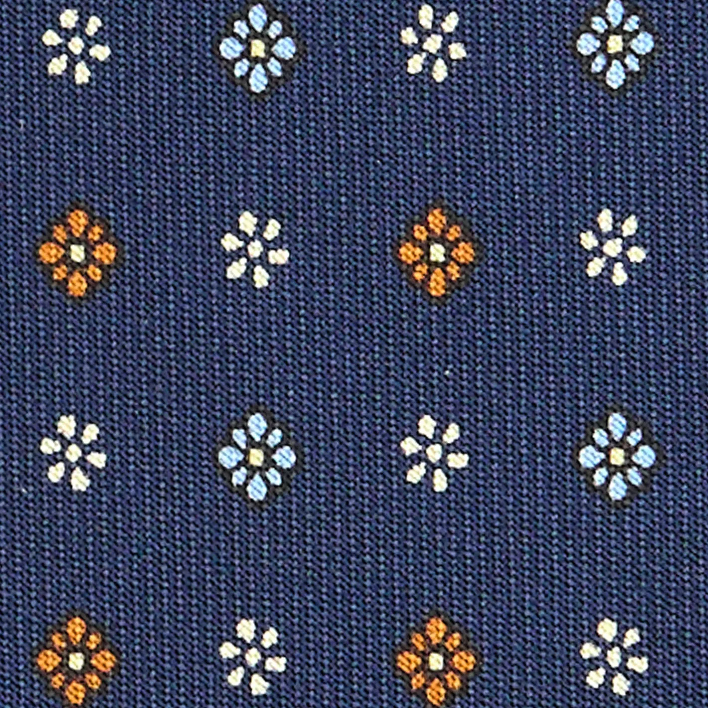 E.Marinella CRAVATTA SARTORIALE CLASSICA IN SETA BLU Microfantasia fiore Sale