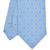 E.Marinella CRAVATTA SARTORIALE CLASSICA IN SETA AZZURRA Microfantasia fiore Discount