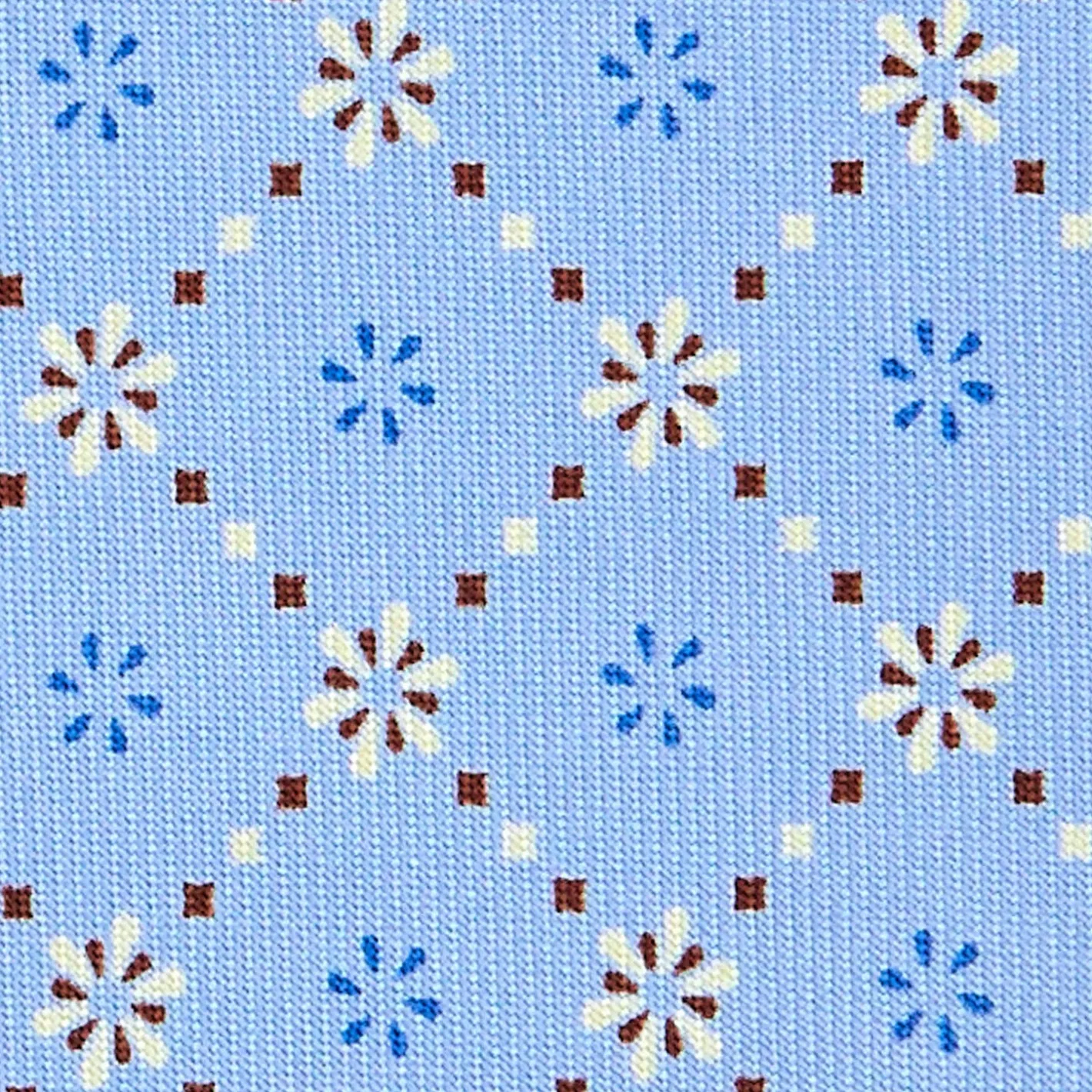 E.Marinella CRAVATTA SARTORIALE CLASSICA IN SETA AZZURRA Microfantasia fiore Discount