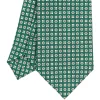 E.Marinella CRAVATTA SARTORIALE CLASSICA IN SETA VERDE SCURO Microfantasia fiore Sale