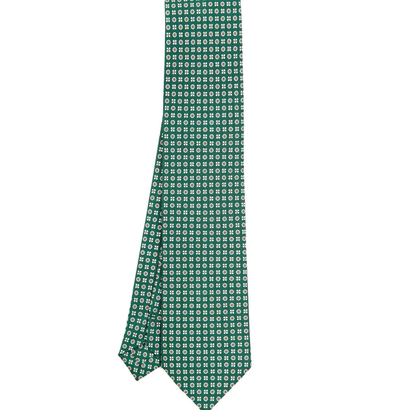 E.Marinella CRAVATTA SARTORIALE CLASSICA IN SETA VERDE SCURO Microfantasia fiore Sale