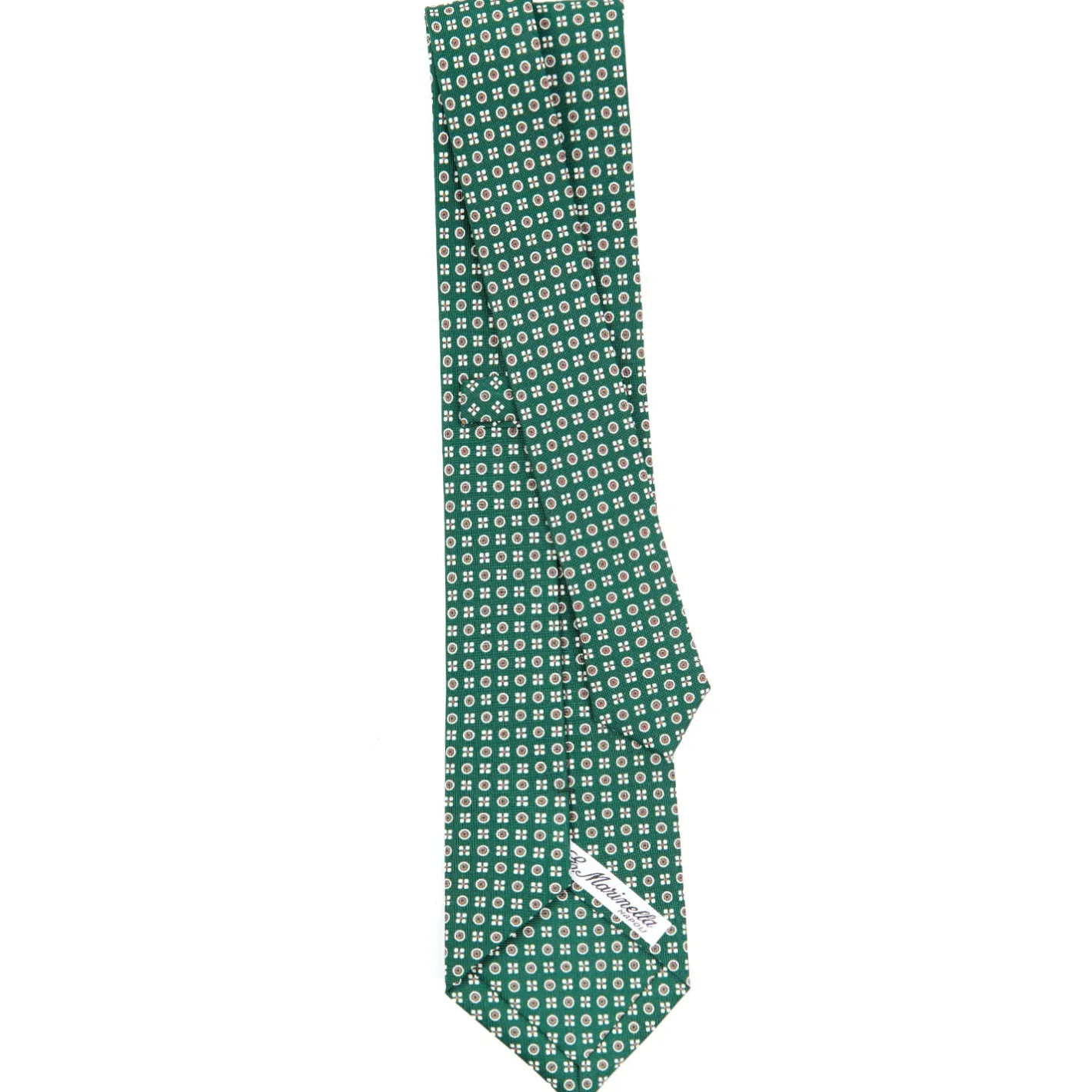 E.Marinella CRAVATTA SARTORIALE CLASSICA IN SETA VERDE SCURO Microfantasia fiore Sale