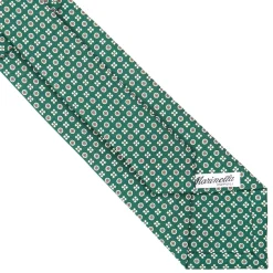 E.Marinella CRAVATTA SARTORIALE CLASSICA IN SETA VERDE SCURO Microfantasia fiore Sale