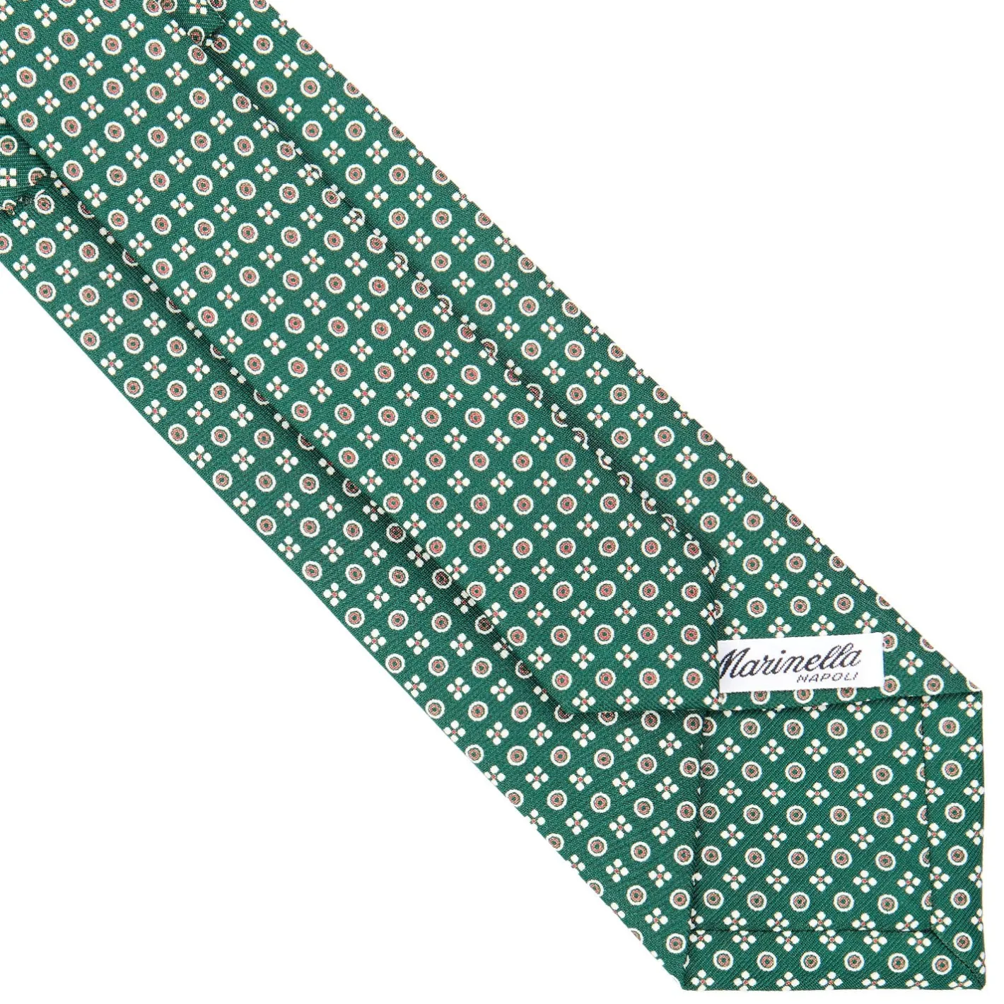 E.Marinella CRAVATTA SARTORIALE CLASSICA IN SETA VERDE SCURO Microfantasia fiore Sale