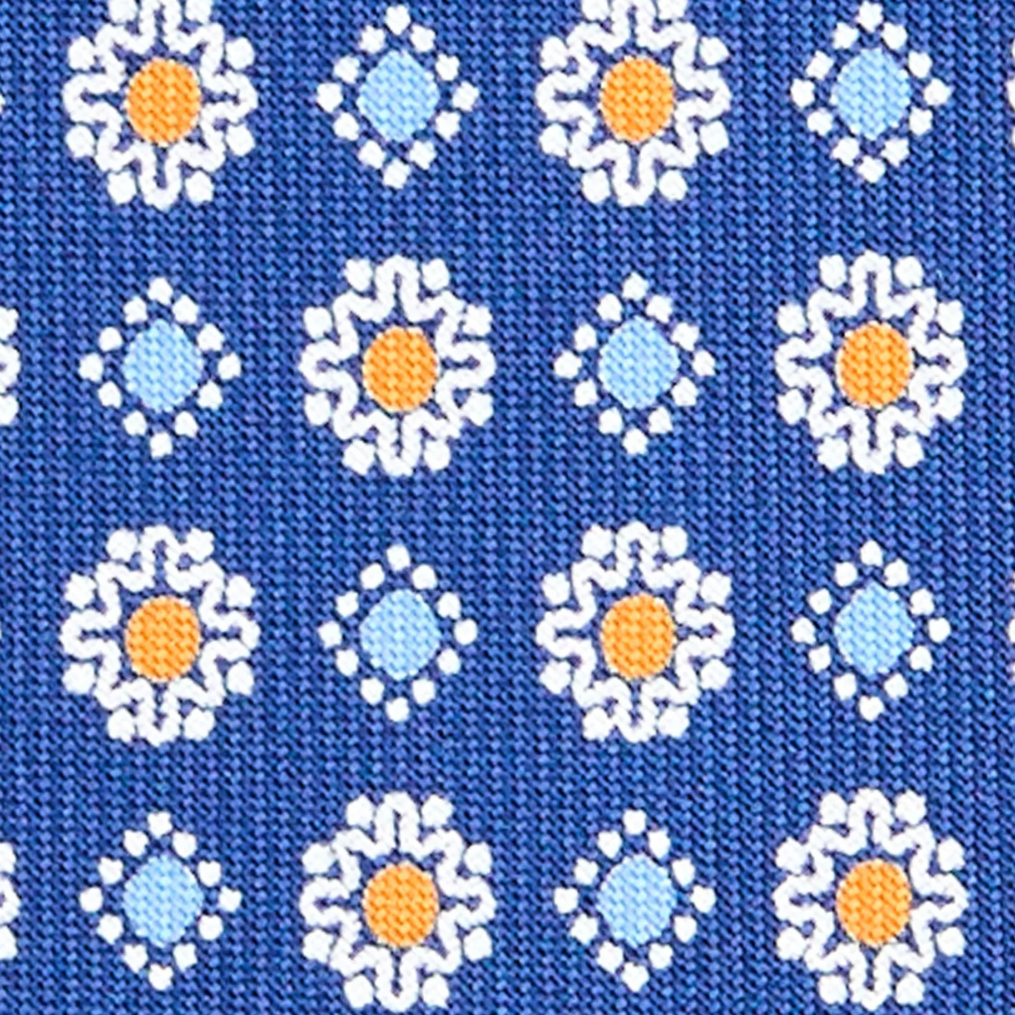 E.Marinella CRAVATTA SARTORIALE CLASSICA IN SETA BLU Microfantasia fiore Clearance