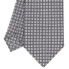 E.Marinella CRAVATTA SARTORIALE CLASSICA IN SETA GRIGIO SCURO Microfantasia fiore Outlet