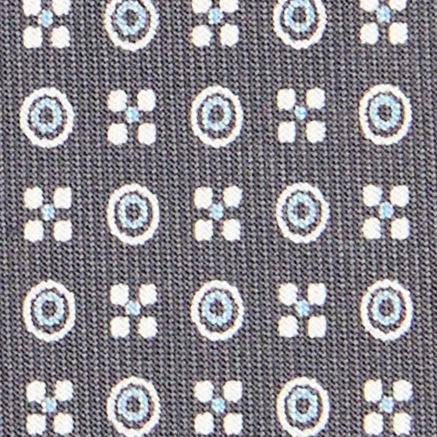 E.Marinella CRAVATTA SARTORIALE CLASSICA IN SETA GRIGIO SCURO Microfantasia fiore Outlet