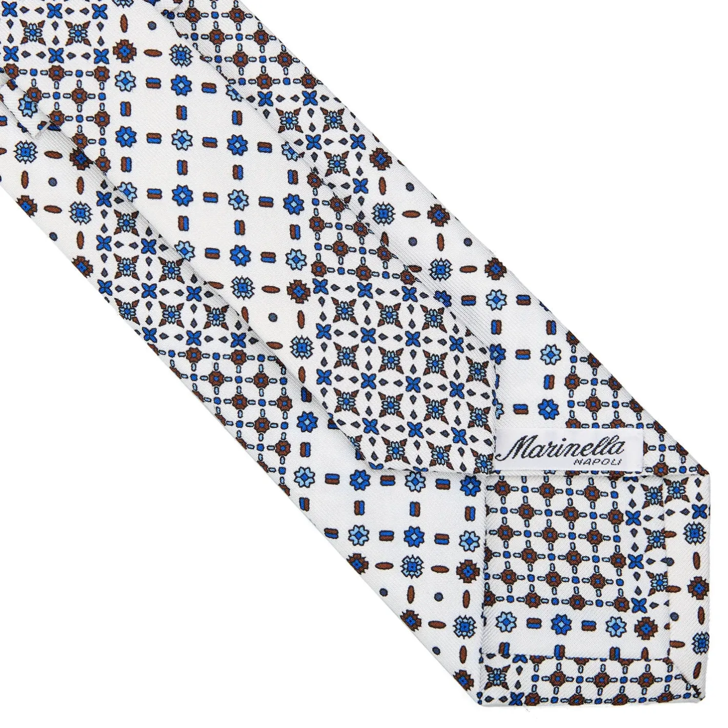 E.Marinella CRAVATTA SARTORIALE CLASSICA IN SETA BIANCA Patchwork Sale