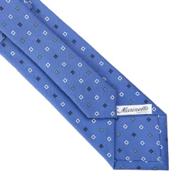 E.Marinella CRAVATTA SARTORIALE CLASSICA IN SETA AZZURRO POLVERE Microfantasia fiore Online