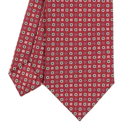 E.Marinella CRAVATTA SARTORIALE CLASSICA IN SETA BORDEAUX Microfantasia