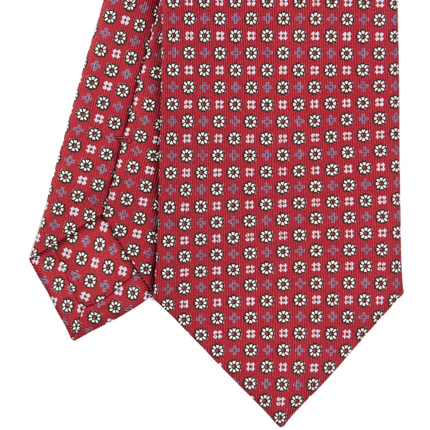 E.Marinella CRAVATTA SARTORIALE CLASSICA IN SETA BORDEAUX Microfantasia