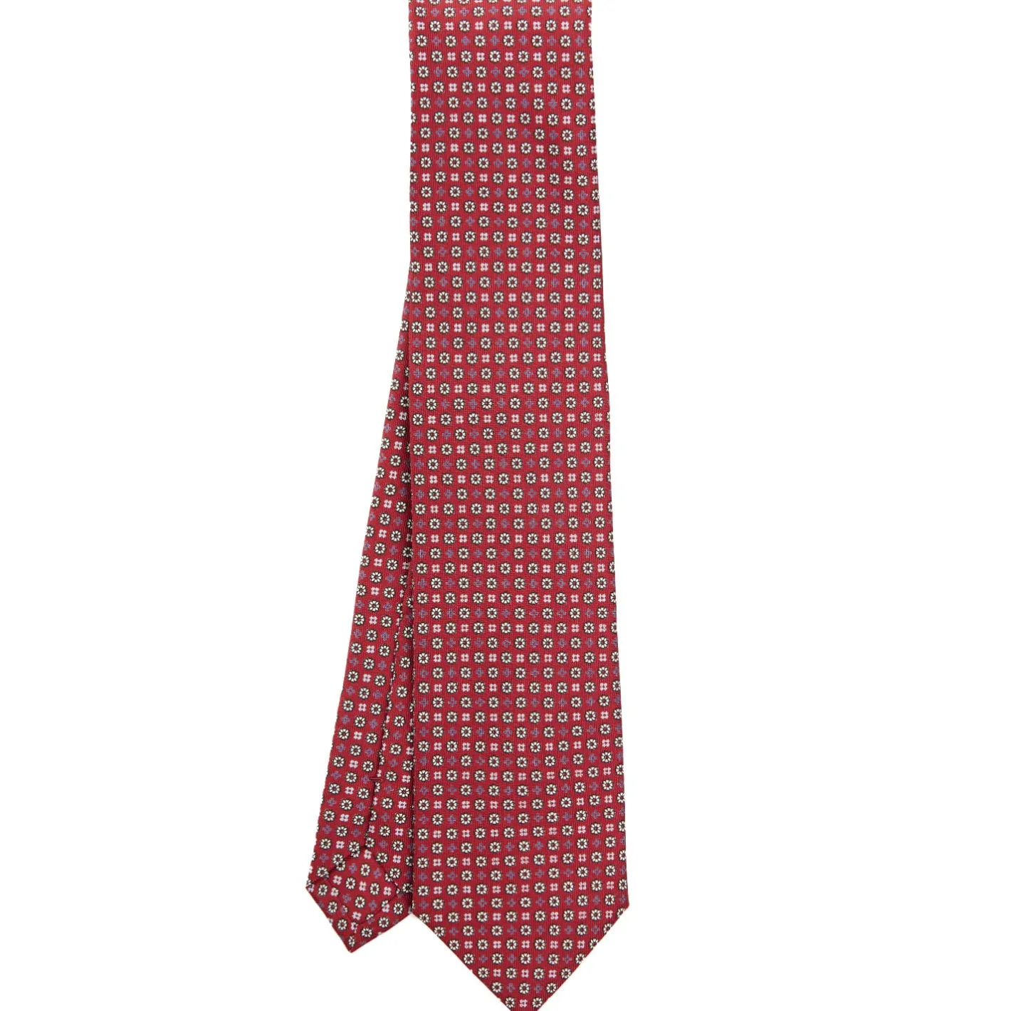 E.Marinella CRAVATTA SARTORIALE CLASSICA IN SETA BORDEAUX Microfantasia