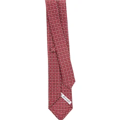 E.Marinella CRAVATTA SARTORIALE CLASSICA IN SETA BORDEAUX Microfantasia