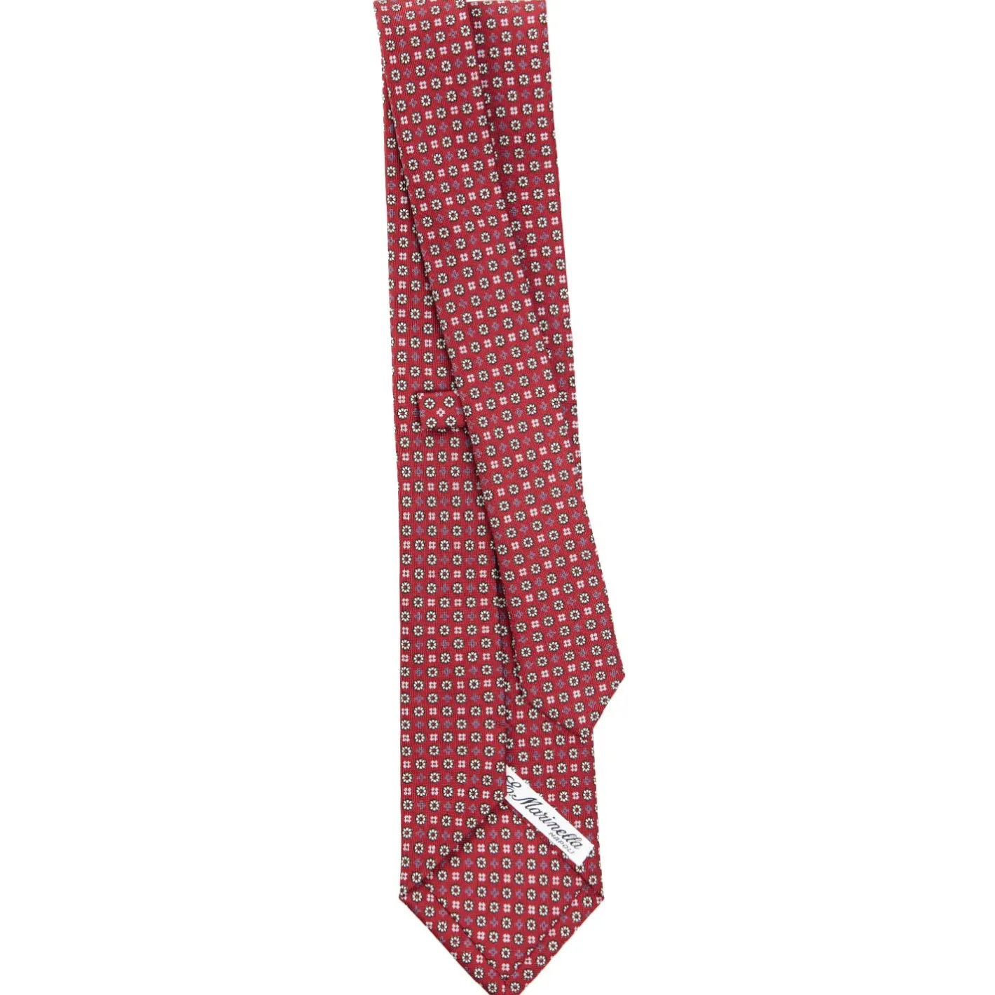 E.Marinella CRAVATTA SARTORIALE CLASSICA IN SETA BORDEAUX Microfantasia