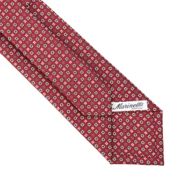 E.Marinella CRAVATTA SARTORIALE CLASSICA IN SETA BORDEAUX Microfantasia