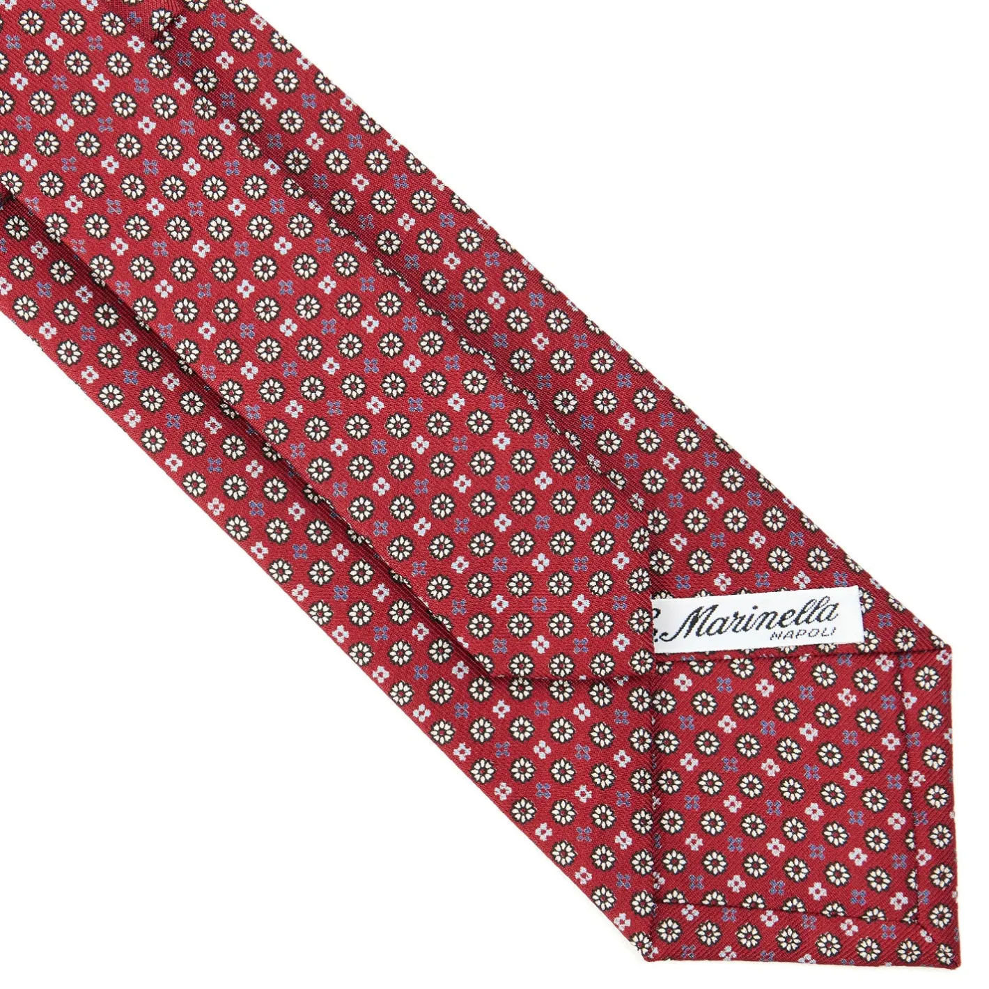 E.Marinella CRAVATTA SARTORIALE CLASSICA IN SETA BORDEAUX Microfantasia