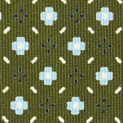 E.Marinella CRAVATTA SARTORIALE CLASSICA IN SETA VERDE OLIVA Microfantasia fiore Outlet