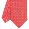 E.Marinella CRAVATTA SARTORIALE CLASSICA IN SETA ROSSA Microfantasia fiore Discount