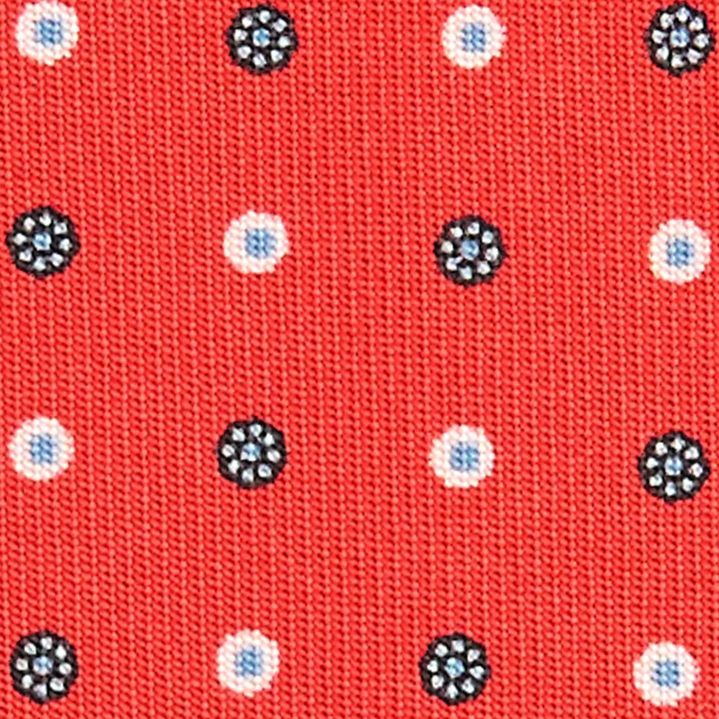 E.Marinella CRAVATTA SARTORIALE CLASSICA IN SETA ROSSA Microfantasia fiore New