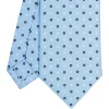 E.Marinella CRAVATTA SARTORIALE CLASSICA IN SETA AZZURRO Microfantasia fiore