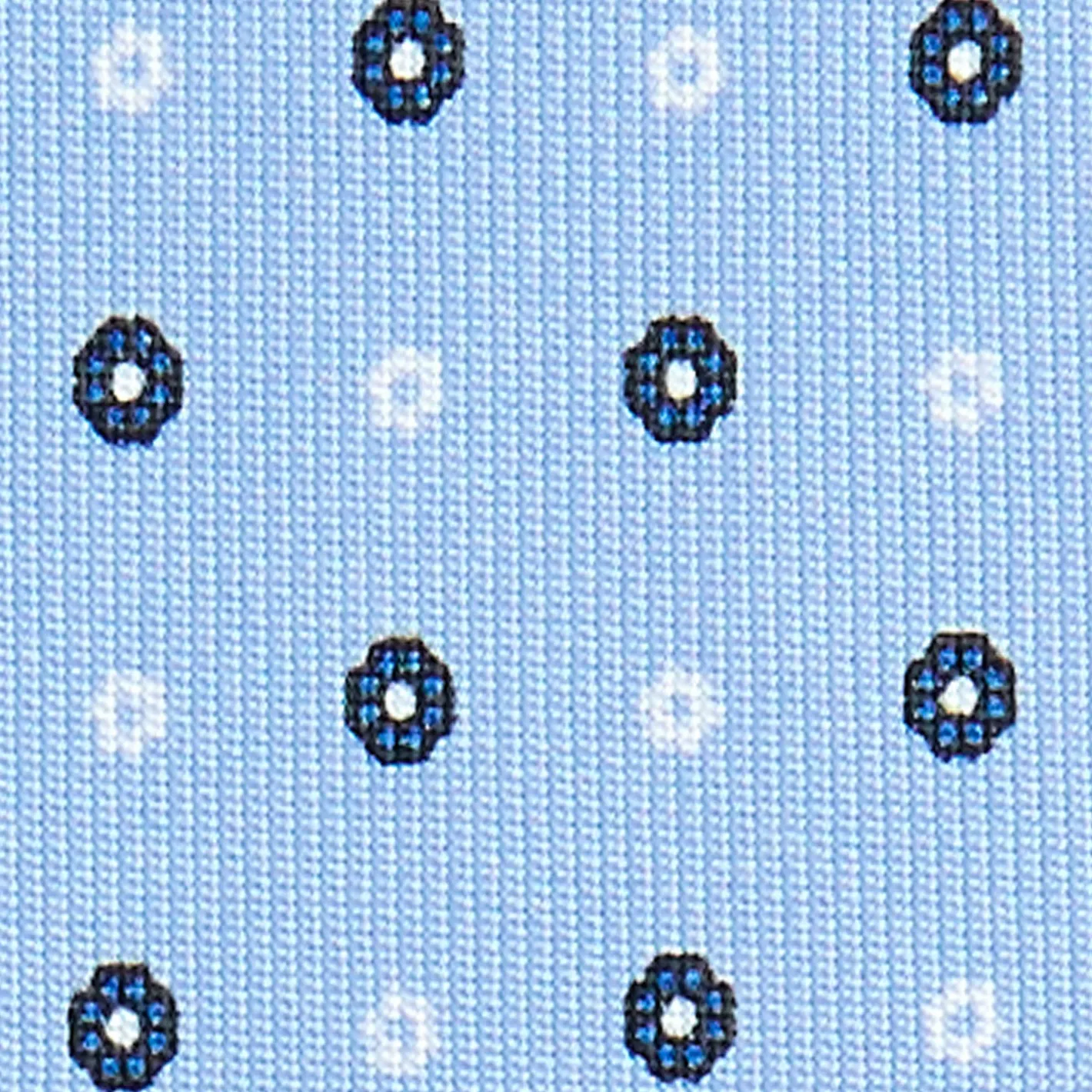 E.Marinella CRAVATTA SARTORIALE CLASSICA IN SETA AZZURRO Microfantasia fiore