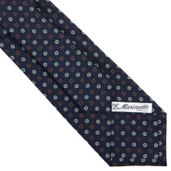 E.Marinella CRAVATTA SARTORIALE CLASSICA IN SETA BLU SCURO Microfantasia fiore Online