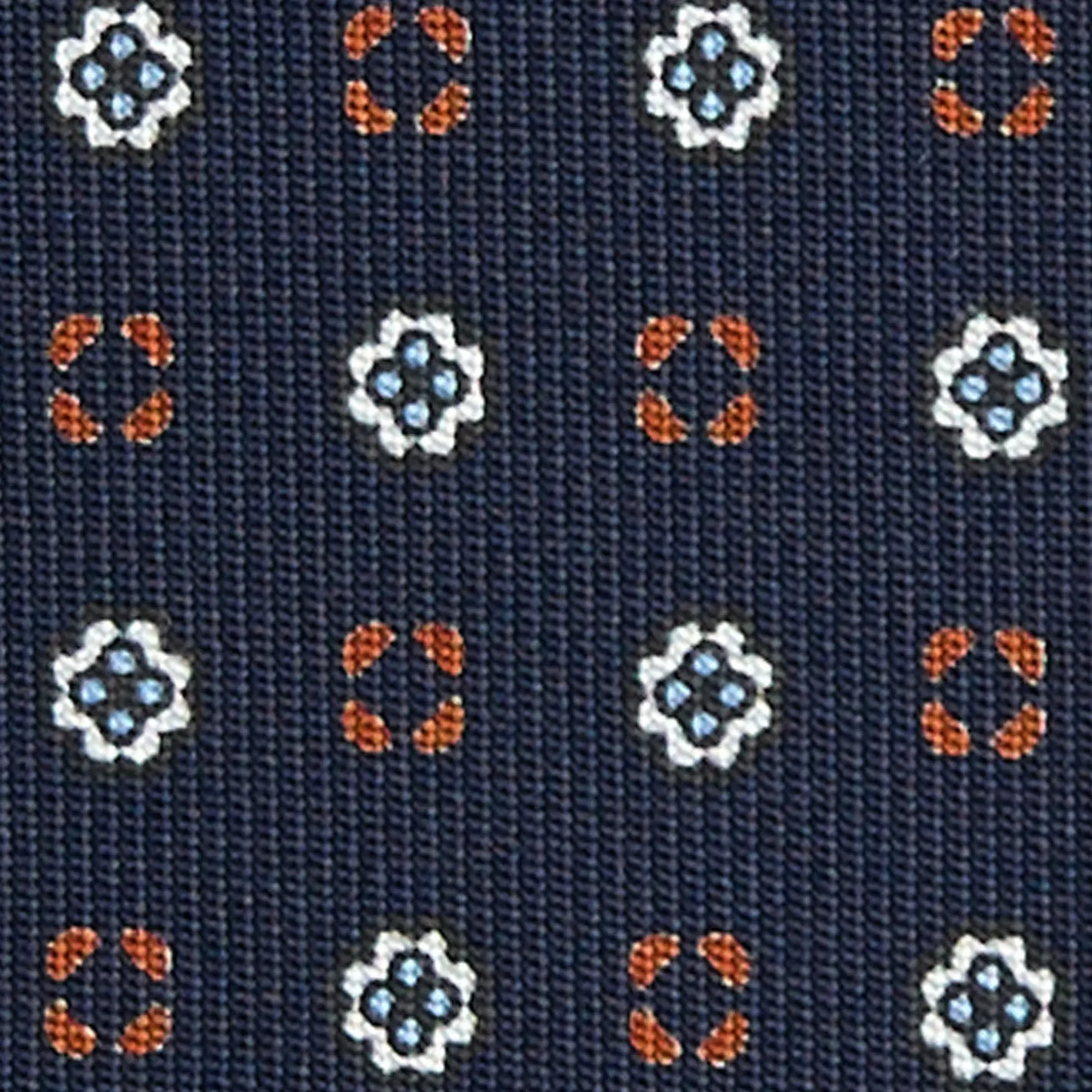 E.Marinella CRAVATTA SARTORIALE CLASSICA IN SETA BLU SCURO Microfantasia fiore Online
