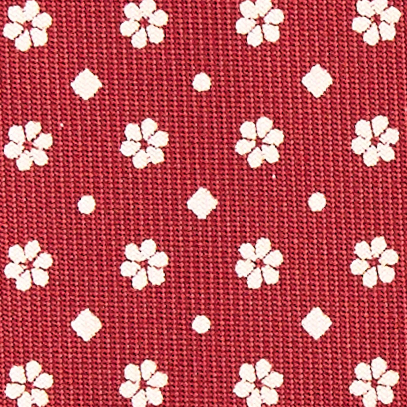 E.Marinella CRAVATTA SARTORIALE CLASSICA IN SETA BORDEAUX Microfantasia fiore New