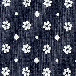 E.Marinella CRAVATTA SARTORIALE CLASSICA IN SETA BLU SCURO Microfantasia fiore Sale