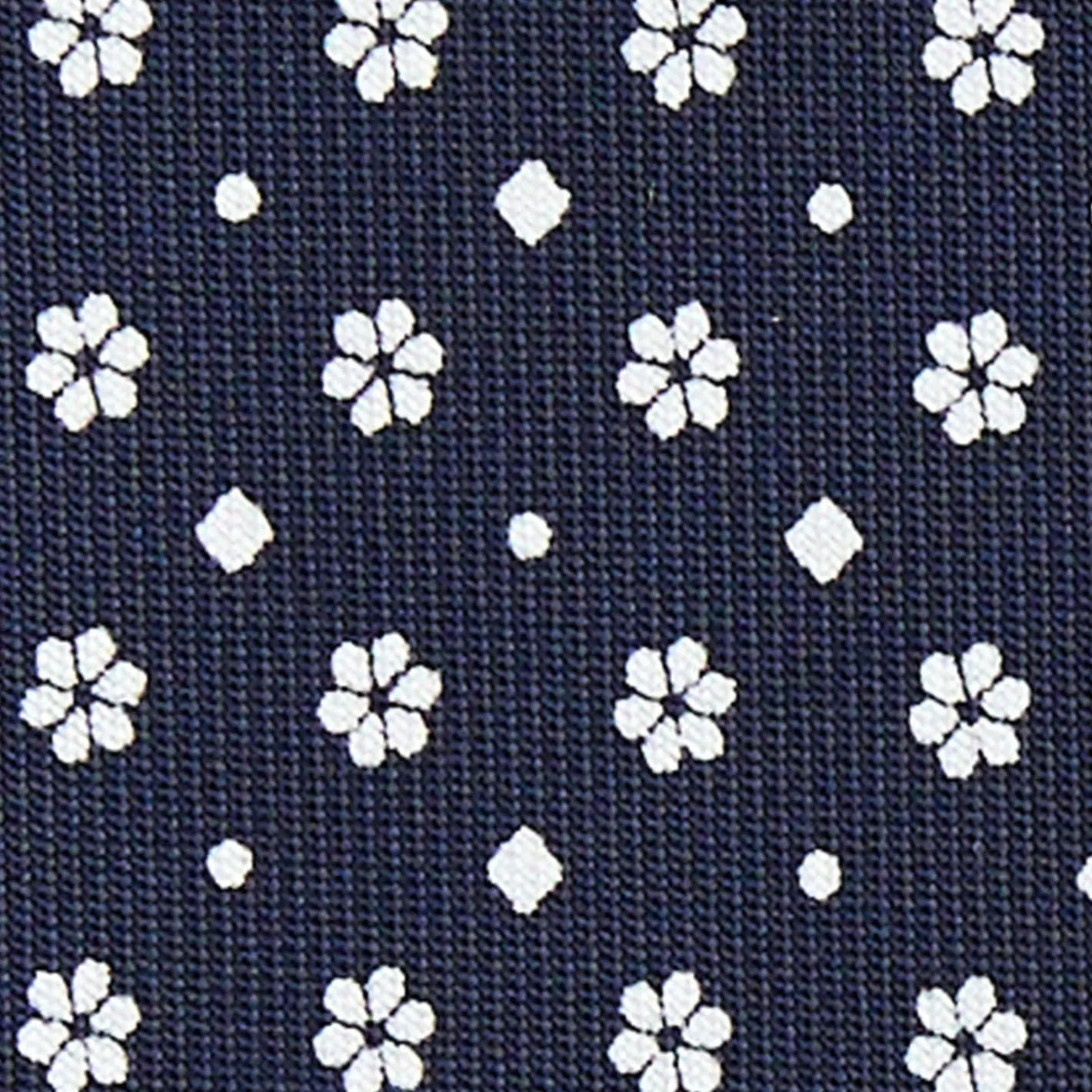 E.Marinella CRAVATTA SARTORIALE CLASSICA IN SETA BLU SCURO Microfantasia fiore Sale