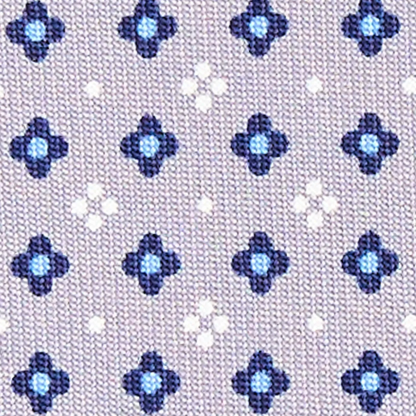 E.Marinella CRAVATTA SARTORIALE CLASSICA IN SETA GRIGIO CHIARO Microfantasia fiore Clearance