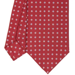 E.Marinella CRAVATTA SARTORIALE CLASSICA IN SETA BORDEAUX Microfantasia fiore Sale