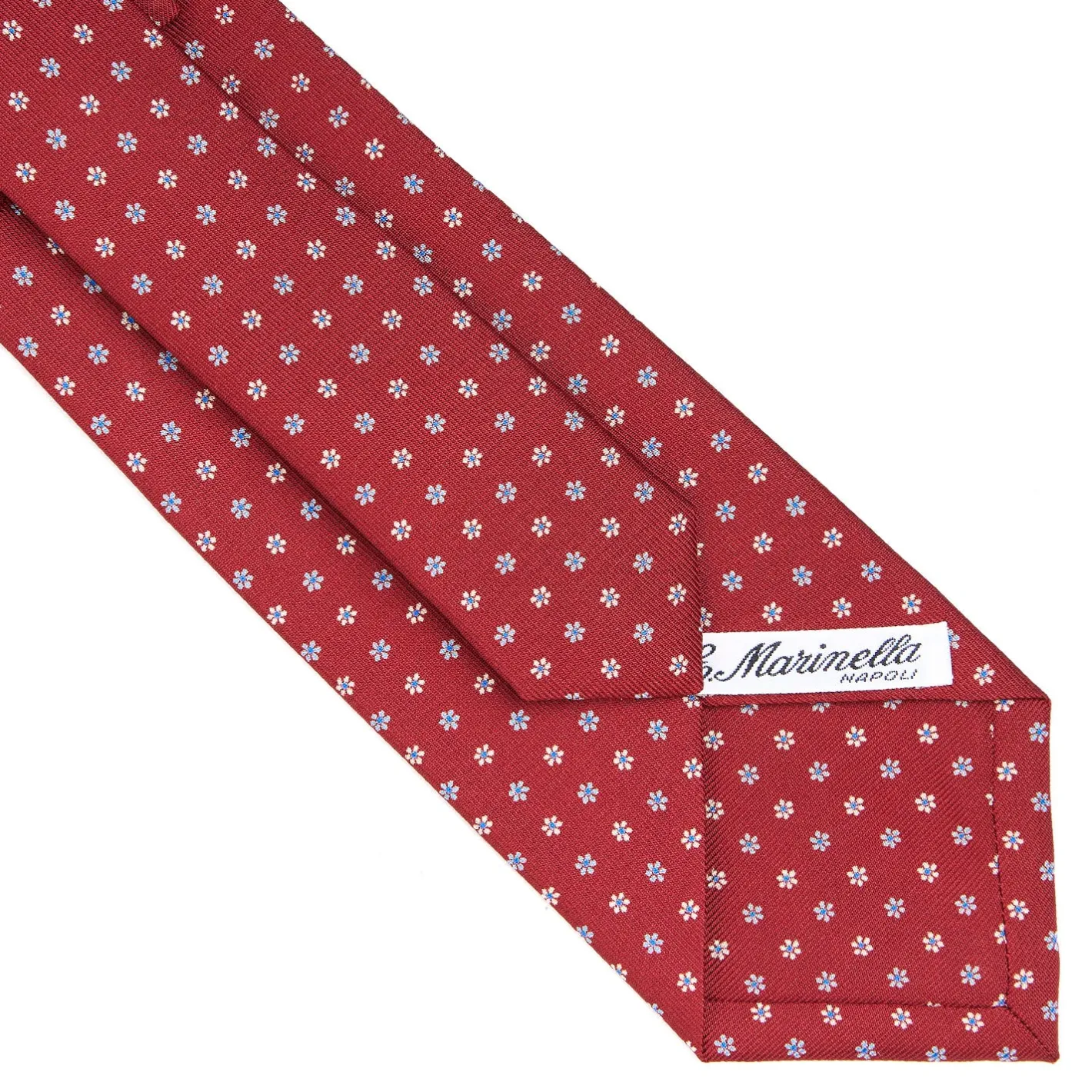 E.Marinella CRAVATTA SARTORIALE CLASSICA IN SETA BORDEAUX Microfantasia fiore Sale