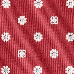 E.Marinella CRAVATTA SARTORIALE CLASSICA IN SETA BORDEAUX Microfantasia fiore Clearance