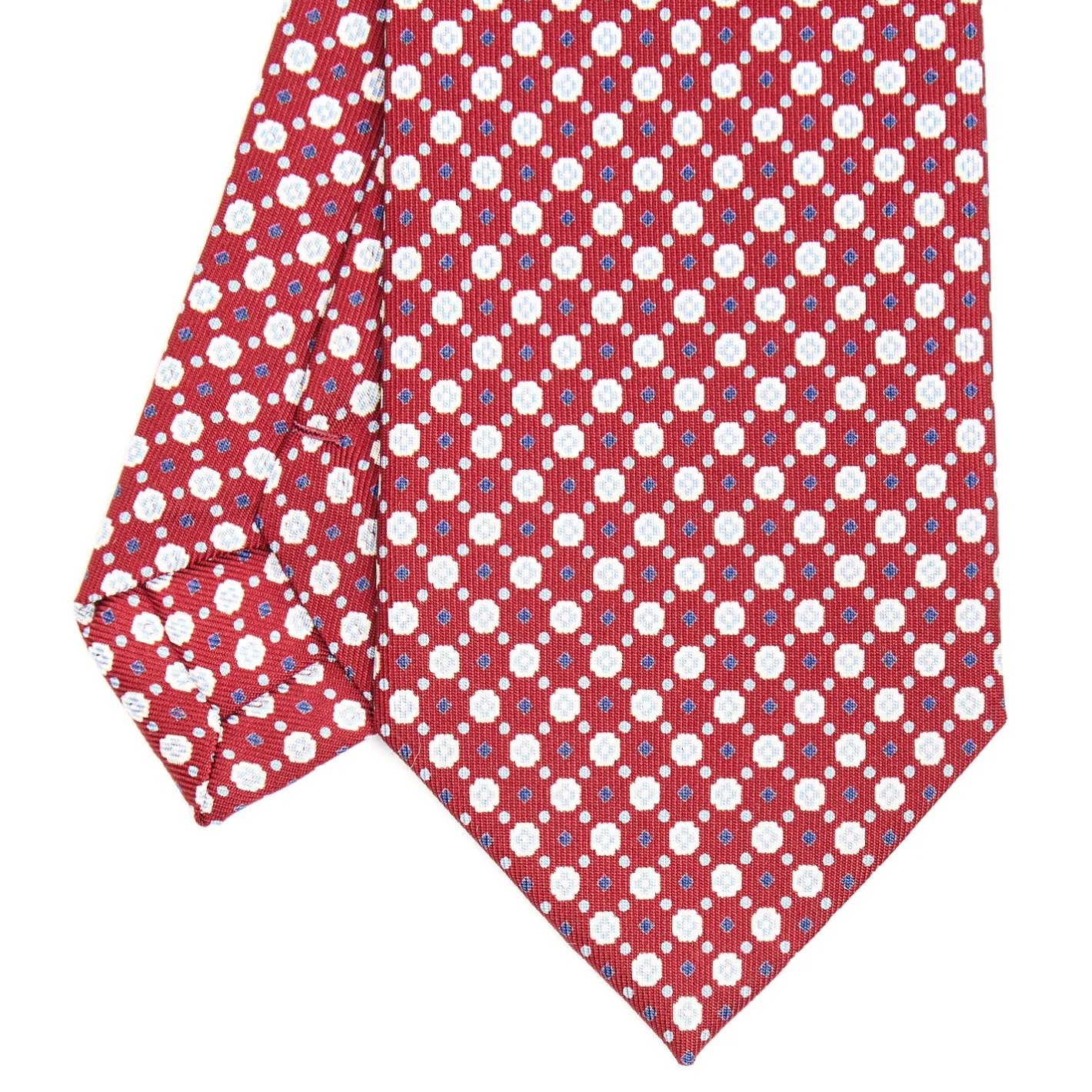 E.Marinella CRAVATTA SARTORIALE CLASSICA IN SETA BORDEAUX Microfantasia fiore Sale