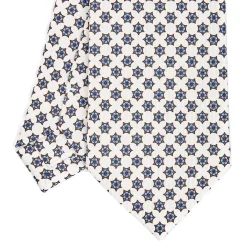 E.Marinella CRAVATTA SARTORIALE CLASSICA IN SETA BIANCA Microfantasia fiore Online
