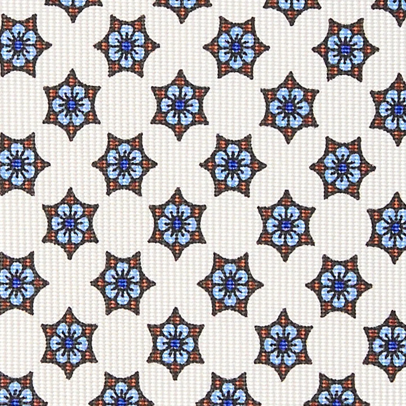 E.Marinella CRAVATTA SARTORIALE CLASSICA IN SETA BIANCA Microfantasia fiore Online