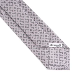 E.Marinella CRAVATTA SARTORIALE CLASSICA IN SETA GRIGIO CHIARO Microfantasia fiore Hot